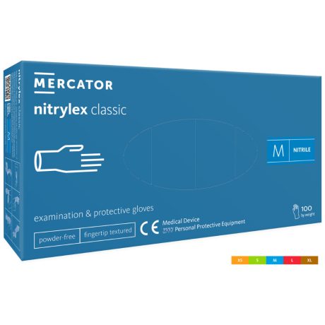 Mercator Nitrylex White púdermentes nitril vizsgálókesztyű fehér 100db