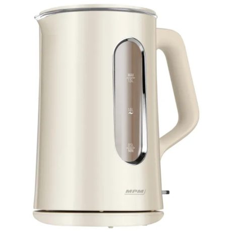 MPM duplafalú vízforraló Bézs 1,5L 2200W