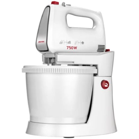 MPM 6 fokozatú tálas mixer 3L-es forgótállal Fehér 750W