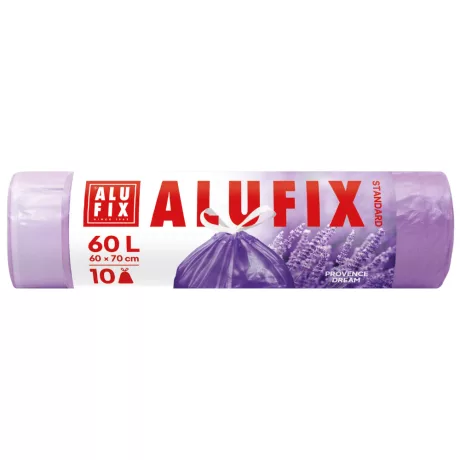 Alufix levendula illatú zárószalagos szemeteszsák 60L - 60*70cm, 10db/tek