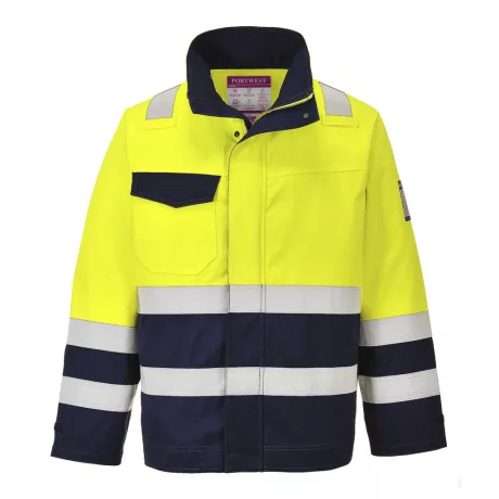 Portwest MV25 Modaflame Hi-Vis lángálló multi-norm kabát sárga-tengerészkék