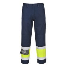   Portwest MV26 Modaflame Hi-Vis lángálló multi-norm nadrág sárga-tengerészkék
