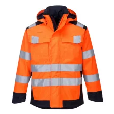   Portwest MV70 Modaflame Hi-Vis arc lángálló multi-norm kabát narancs-tengerészkék