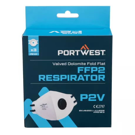 Portwest P210 FFP2 szelepes Dolomit összehajtható lapos maszk 3db