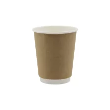 Duplafalú papírpohár kraft-fehér - 80mm 250ml