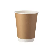 Duplafalú papírpohár kraft-fehér - 90mm 350ml