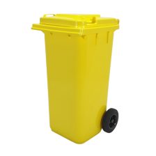 Kommunális hulladéktároló kerékkel, Sárga 120L