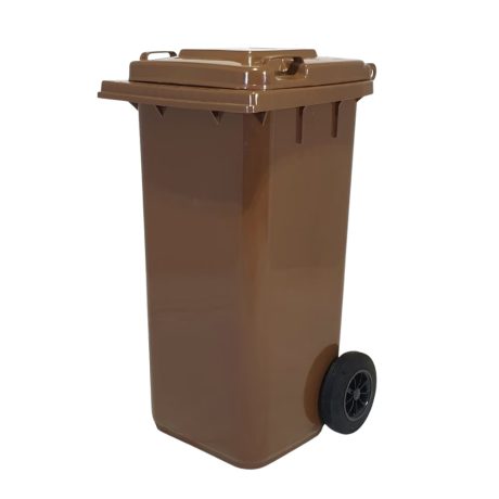Kommunális hulladéktároló kerékkel, Barna 120L