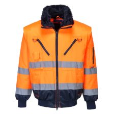   Portwest PJ50 Hi-Vis 3 az 1-ben pilóta kabát narancs-tengerészkék