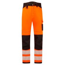   Portwest PW303 PW3 Hi-Vis könnyű stretch nadrág narancs-fekete
