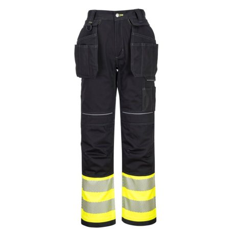 Portwest PW307 PW3 Hi-Vis Class 1 lengőzsebes nadrág sárga-fekete