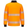 Portwest PW326 PW3 Hi-Vis cipzáras póló narancs-fekete