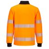 Portwest PW326 PW3 Hi-Vis cipzáras póló narancs-fekete