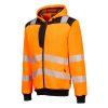 Portwest PW327 PW3 Hi-Vis cipzáras kapucnis pulóver narancs-fekete