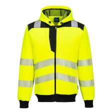   Portwest PW327 PW3 Hi-Vis cipzáras kapucnis pulóver sárga-fekete
