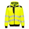 Portwest PW327 PW3 Hi-Vis cipzáras kapucnis pulóver sárga-fekete