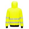 Portwest PW327 PW3 Hi-Vis cipzáras kapucnis pulóver sárga-fekete