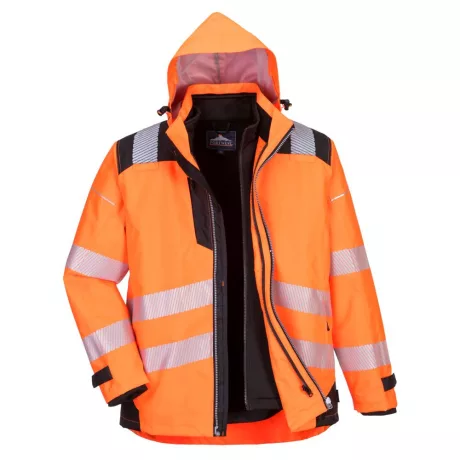 Portwest PW365 PW3 Hi-Vis 3-in-1 kabát narancs-fekete