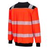 Portwest PW379 PW3 Hi-Vis környakú pulóver piros-fekete
