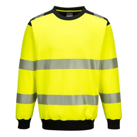 Portwest PW379 PW3 Hi-Vis környakú pulóver sárga-fekete