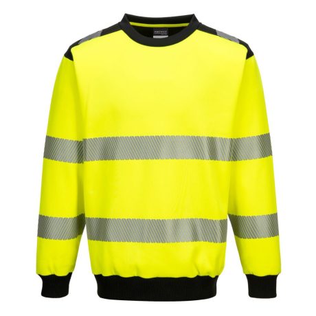 Portwest PW379 PW3 Hi-Vis környakú pulóver sárga-fekete