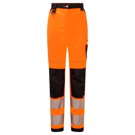 Portwest PW385 PW3 Hi-Vis Stretch Work női nadrág narancs-fekete