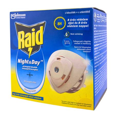 Raid Night & Day 240 órás szúnyogirtó párologtató készülék + 1db utántöltő