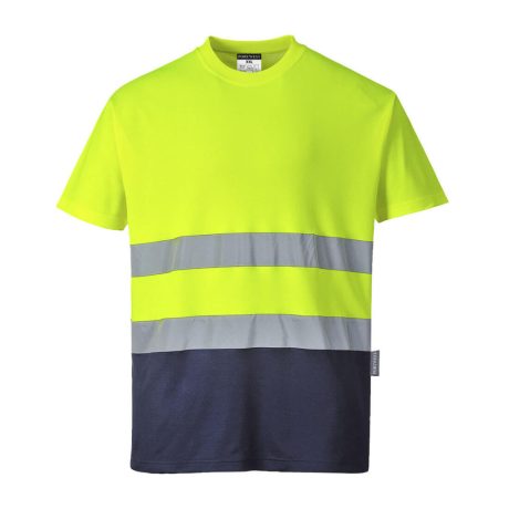 Portwest S173 Hi-Vis kontraszt pólóing sárga-tengerészkék