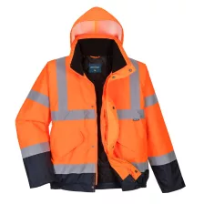   Portwest S266 Hi-Vis kéttónusú bomber kabát narancs-tengerészkék