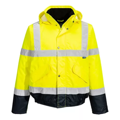 Portwest S266 Hi-Vis kéttónusú bomber kabát sárga-tengerészkék