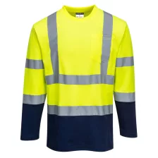   Portwest S280 Kéttónusú jól láthatósági pulóver sárga-tengerészkék