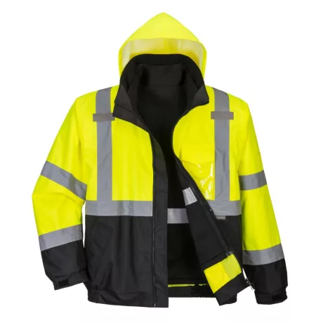 Portwest S365 Hi-Vis prémium 3 az 1-ben bomberdzseki sárga-fekete