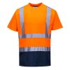 Portwest S378 Hi-Vis kéttónusú póló narancs-tengerészkék