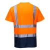 Portwest S378 Hi-Vis kéttónusú póló narancs-tengerészkék