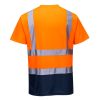 Portwest S378 Hi-Vis kéttónusú póló narancs-tengerészkék