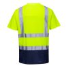 Portwest S378 Hi-Vis kéttónusú póló sárga-tengerészkék