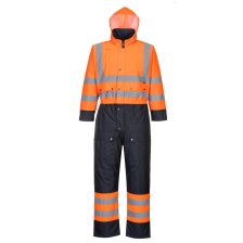   Portwest S485 Hi-Vis Contrast vízálló bélelt overál narancs-tengerészkék