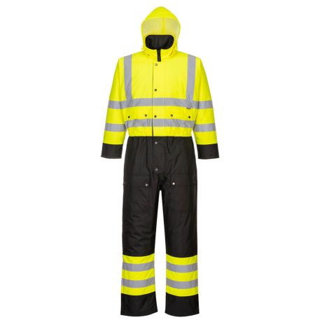 Portwest S485 Hi-Vis Contrast vízálló bélelt overál sárga-fekete