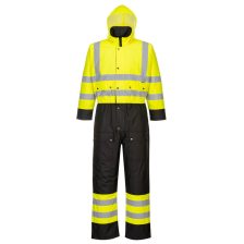   Portwest S485 Hi-Vis Contrast vízálló bélelt overál sárga-fekete