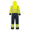 Portwest S485 Hi-Vis Contrast vízálló bélelt overál sárga-tengerészkék