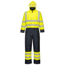   Portwest S485 Hi-Vis Contrast vízálló bélelt overál sárga-tengerészkék