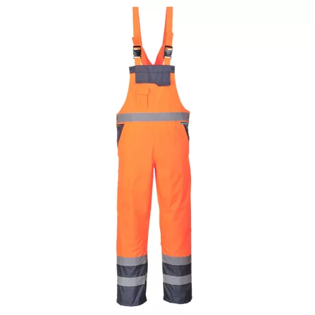Portwest S488 Hi-Vis kantáros esőnadrág narancs-tengerészkék