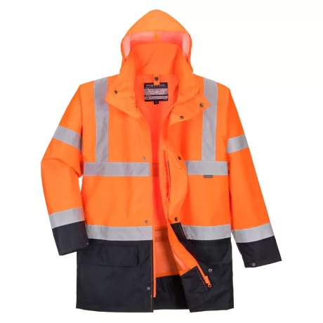 Portwest S766 Essential 5 az 1-ben munkavédelmi kabát narancs-tengerészkék