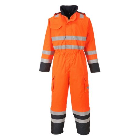 Portwest S775 Bizflame Rain Hi-Vis antisztatikus FR overál narancs-tengerészkék