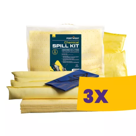 Portwest SM91 PW Spill vegyi szorbens készlet 50 liter 3db