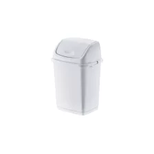 Billenőfedeles műanyag szemetes Fehér 5L