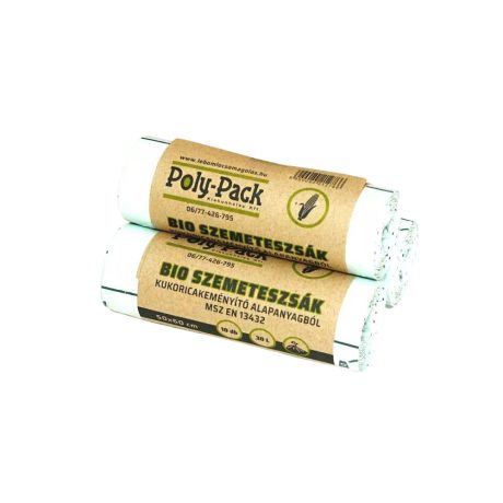 Poly-Pack lebomló PLA szemeteszsák 30L - 50*60cm, 10db/tek