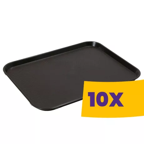 Gastro tálca nagy műanyag fekete 10db