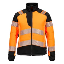   Portwest T171 PW3 Hi-Vis Női Hybrid Baffle kabát narancs-fekete