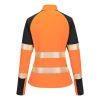 Portwest T173 PW3 Hi-Vis női 1/4 cipzáras pulóver narancs-fekete